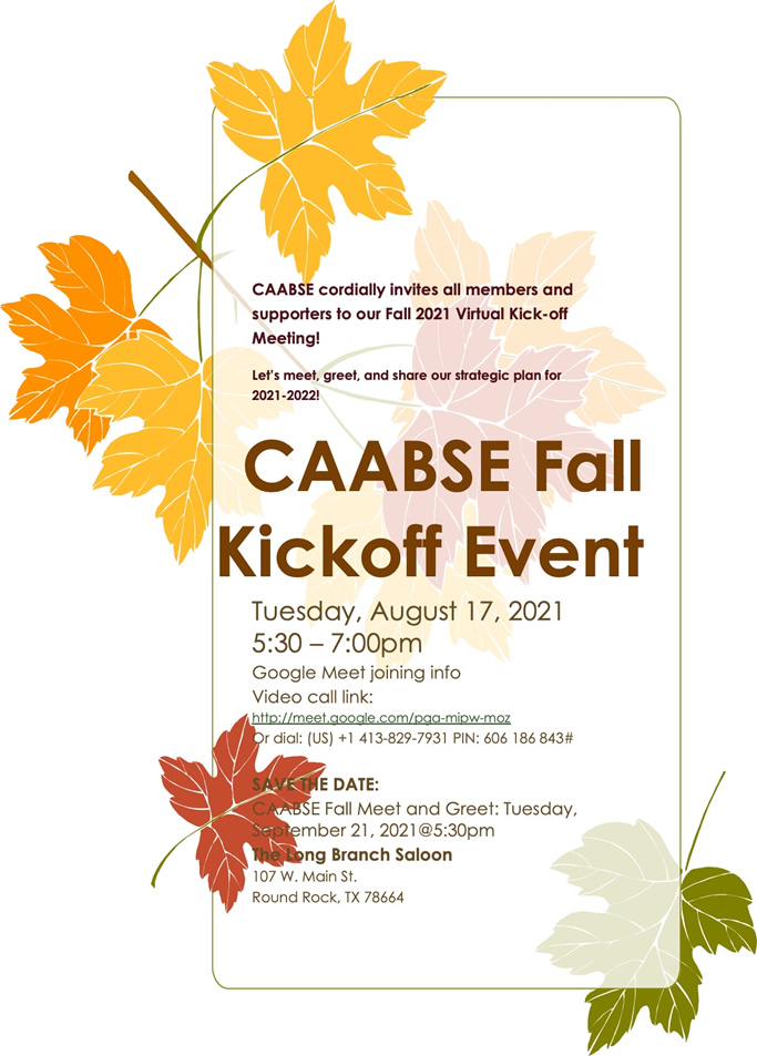 CAABSE Fall Kickoff Event August 17 2021